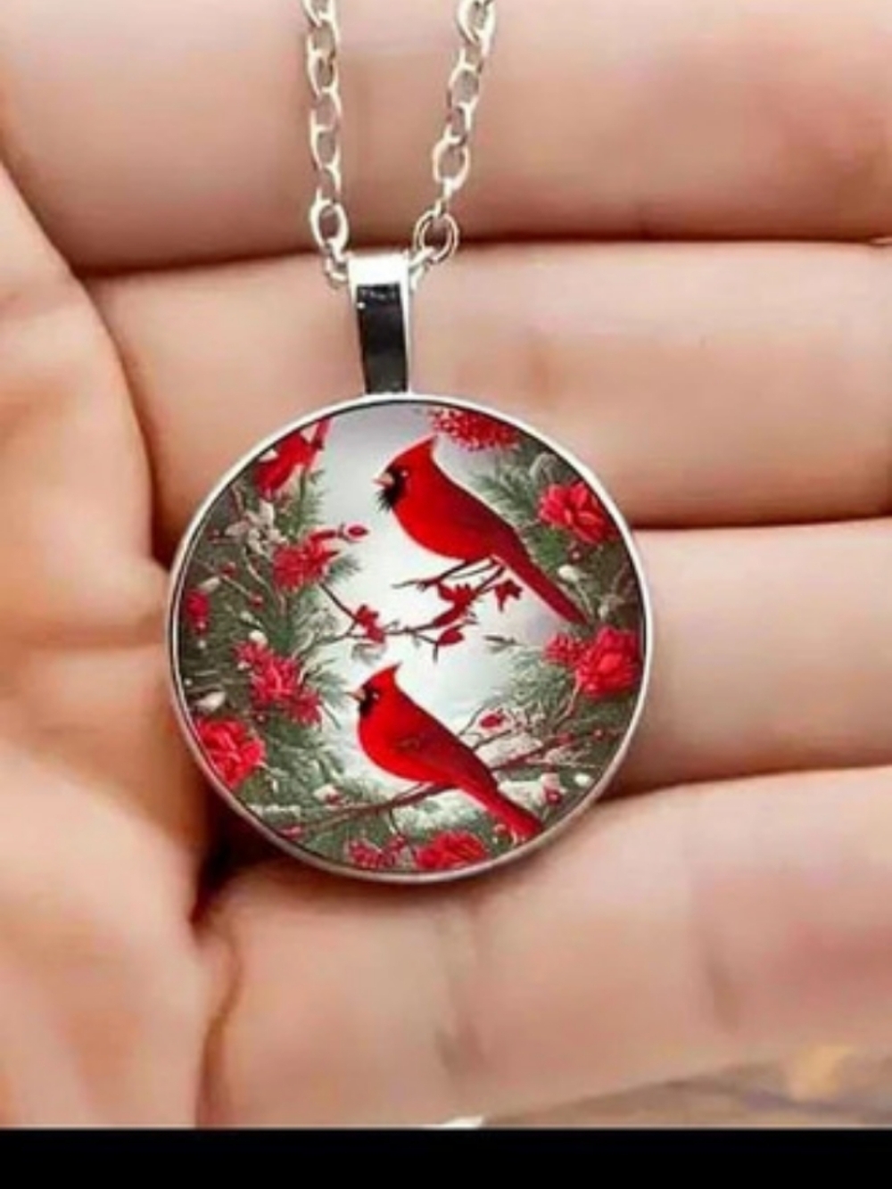 Red Cardinal Pendant Necklace
